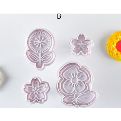 Fondant Embosser Die Reusable Cake Decorating Tools White Kitchen Accessories Cookie Cutter Stamp Plastic DIY Biscuit Mold