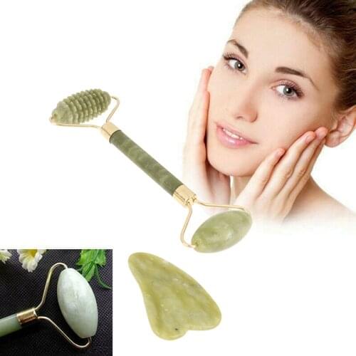 Facial Massage Roller Double Heads Jade Stone Face Lift Hands Body Skin Relaxation Slimming Beauty Health Skin Care Tools