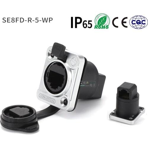 1Pcs RJ45 network connector waterproof plug socket XLR quick male head female network cable connector SE8MC-WP HIFI Plug-in