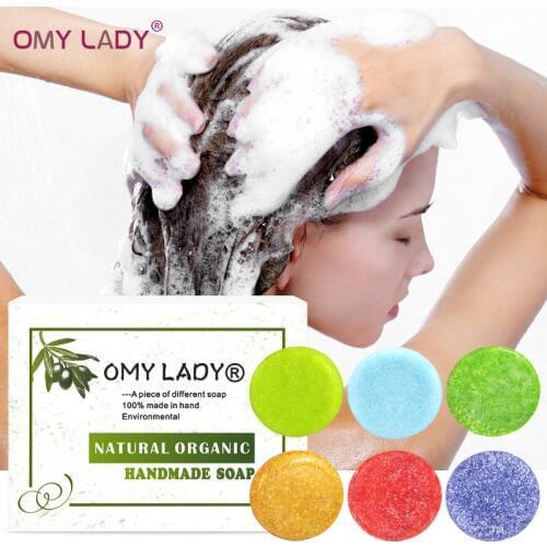 OMY LADY 100% Pure Natural Handmade Shampoo Soap Essential Oil for Dry Hair Oil Hair Cold Processed Anti-Dandruff Off Hair Care