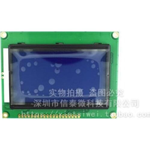 Blue Screen LCD12864 Display LCD Screen With Chinese Character Library With Backlight 12864-5V Parallel Port Serial Port