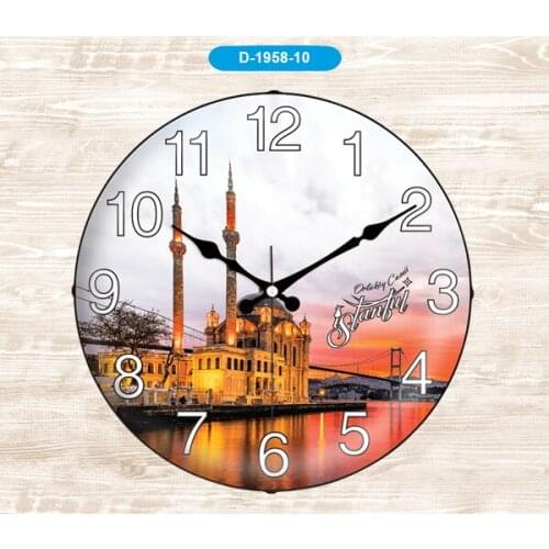 Galaxy D-1958-Mika glass wall clock 10 PLASTIC Camber Gift,love,family,friendship,celebration,fun, joke, Cute ,Ships from Turkey