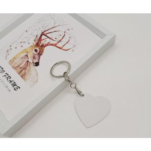 Sublimation Aluminum Heart - Shaped Key Chain Heat Transfer Blank DIY Custom Supplies Double-Sided Printing 20pieces/Lot
