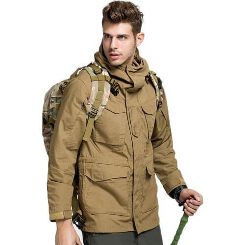 M65 Windbreaker Military Jacket Men Outwear Waterproof Flight Pilot Coats Mens Multi Pockets Training Field Army Tactical Jacket