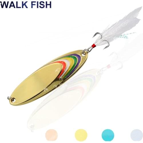 WALK FISH Metal Sequins With Hook Fishing Baits Artificial Spoon Fishing Lure Long Shot Sinking Baits Winter Fishing Tackles