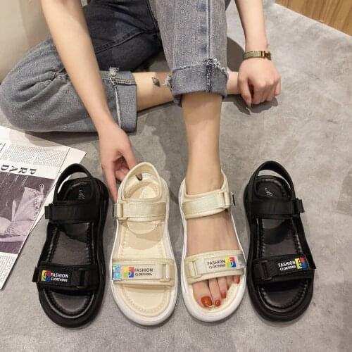 Female Platform Students Sandals Women Summer 2021 Muffin Velcro Recreational Sports Sandals Female Casual Shoes for Women A118