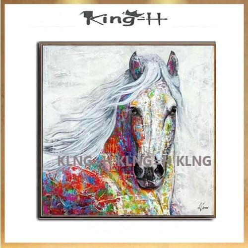 Red And Brown Horses Abstract Oil Painting Wall Art Home Decor Picture Modern Oil Painting On Canvas 100% Handpainted No Framed