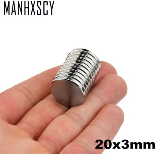 100pcs Neodymium N35 Dia 20mm X 3mm Strong Magnets Tiny Disc NdFeB Rare Earth For Crafts Models Fridge Sticking magnet 20x3mm