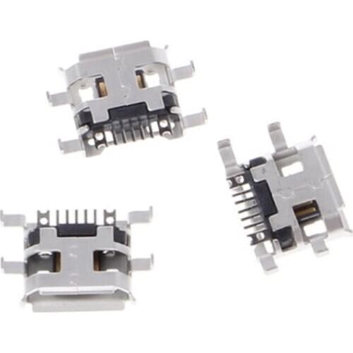 100pcs Micro USB Connector 5pin 0.72mm heavy plate B type have curling side Female Jack For Mobile Mini USB repair mobile tablet
