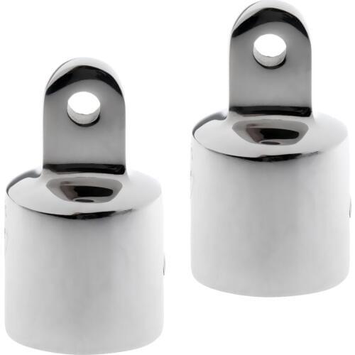 2x Eye End Cap Bimini Top Fitting Boat Hardware 316 Stainless Steel 22mm
