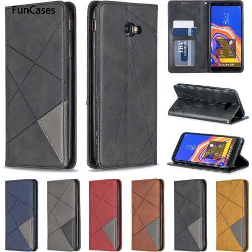 Cellular Phone Cases For hoesje Samsung J4 Plus Carcasa Flip Cover PU Leather Wallet Case Capa sFor Samsung Galaxy funda J4