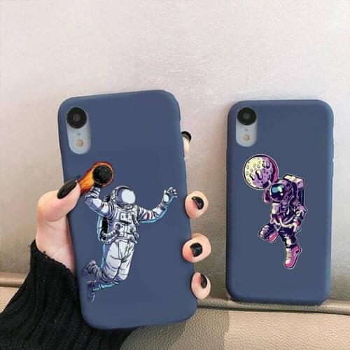 Basketball Space Astronaut Fire Phone Case For Iphone 6 6s 7 8 Plus XR X XS XSmax 11 12 Pro Mini Max Candy Purple Silicone Cover