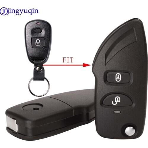 Jingyuqin Key Case for HYUNDAI SANTA FE Car Key 2 Back Buttons Uncut Blade Modified Remote Blank Key Shell 1 PC