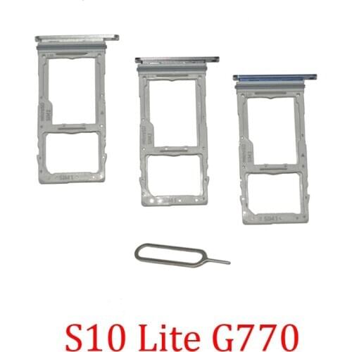 Sim Card Holder For Samsung Galaxy S10 Lite G770F G770F/D G770 Original Phone New Dual SIM Chip Drawer SD Card Tray Adapter Slot