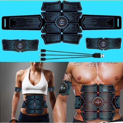 Home Gym Electrostimulation Abdominal Muscle Stimulator EMS Abs Hip Trainer Muscles Toner USB Charged Exercise Fitness Equipment