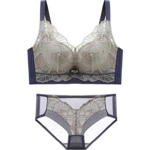 Latex Underwear set Push Up Bra Women Wireless Bra Soft Brassiere Sexy Lace Bras sets Seamless Lingerie Bralette Pants matching