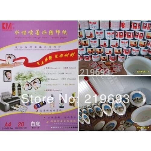 Easily use and free shipping,A4 size white color inkjet water slide decal paper