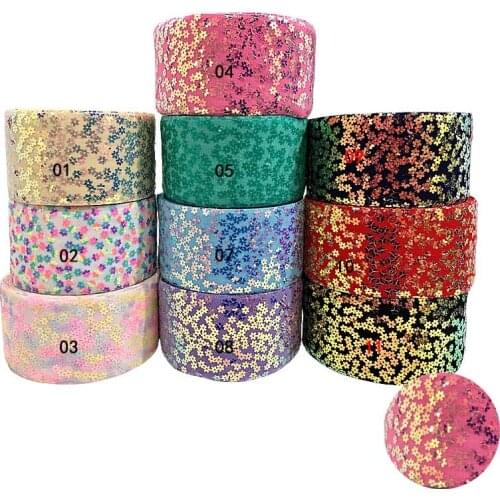 3 inch 75mm listones flower petal sequin ribbon