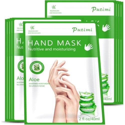 Aloe Hand Mask Peel Hand Care Moisturize Spa Gloves Whitening Hand Cream Exfoliating Hand Scrub Remove Dead Skin Tender TSLM1