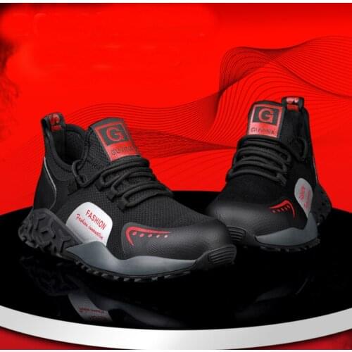 Fashion Men Work Safety Shoes Steel Toe Cap Indestructible Shoes Construction Non-slip Wear-resistant Protective Boots Men