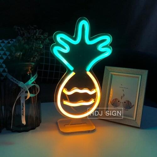 Pineapple Neon LED Night Light Wall Decor For Home Children' Bedroom Table Decor Desk Lamp Personalized Birthday Gift