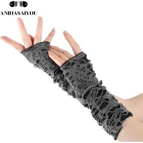 Sexy long womens gloves Gothic fingerless gloves Punk Rock Gloves Hip Pop Mittens Clubwear Dance Cosplay womens mittens-1282