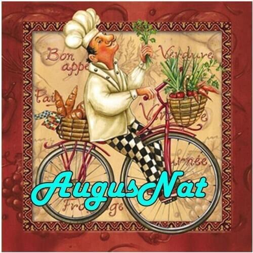 Chef diamond painting kitchen full round daimond embroidery vegetable daimand mosaic art bike diamant canvas paint diy poster
