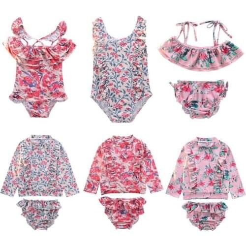 Split Swimsuit Bikini Girl Baby Long-Sleeved Sunscreen Swimsuit Suit Children Quick-Drying Swimsuit M17A