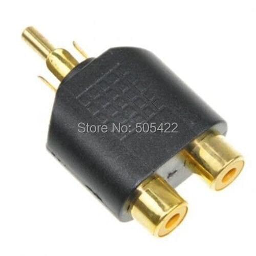 RCA 1 Male to 2 Female AV Audio Video Y Splitter Cable Adapter Plug Converter High Quality