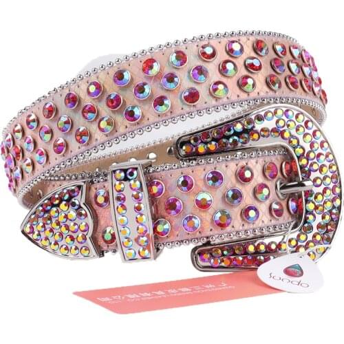 New Fashion Luxury Strap Diamond Belt Western Cowboy Cowgirl Bling Rhinestone Belt For Women Men Cinto De Strass Diamond Studded