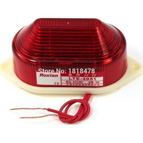 LTE-5051 DC12V DC 24V AC220V AC110V 220V 3W Wired Red LED Strobe Industrial Warning Light Signal Lamp