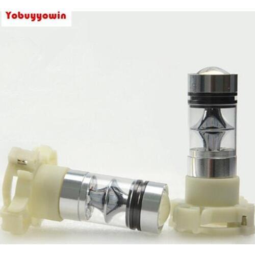 2Pcs PSX24W 5202 5201 H16 100W Amber Yellow LED Bulb For Fog Daytime Light High Power