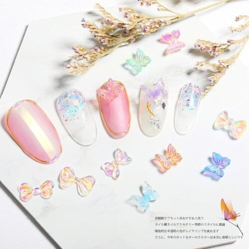 New3DNail Art Aurora Resin Bowknot Symphony Three-dimensional Butterfly OrnamentsDIYNail Art Professional Nail Tools Accessories