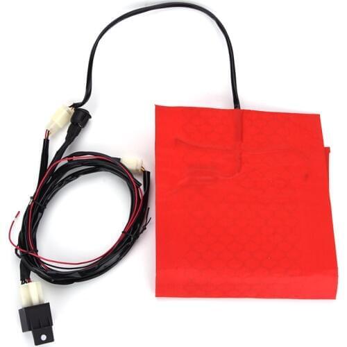 25W 12V Universal Waterproof Motorcycle ATV Seat Heated Cushion Carbon Fiber Pad Electric Heating Pad Mat For Winter Warmer