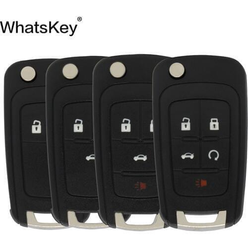WhatsKey Flip Folding Remote car Key Shell Case For Chevrolet Cruze Aveo Epica Lova Camaro Impala 2 3 4 5 Button HU100 Blade