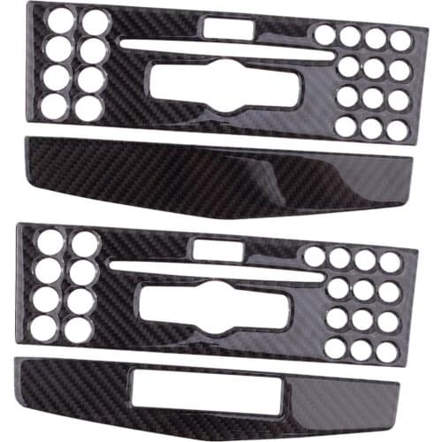 2pcs/Set Car Carbon Fiber Console CD Adjustment Frame Panel Cover Trim Fit For Mercedes Benz C-Class W204 2007 2008 2009 2010