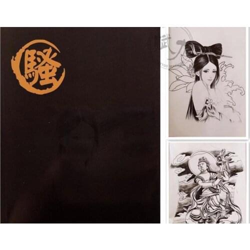 2018 Tradition Geisha Beauty Buddha Flower Diva Tattoo Design Sketch Flash Book
