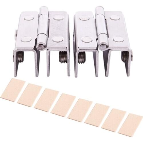 2x Shower Glass Door Adjustable Double Clamp Hinge Silver