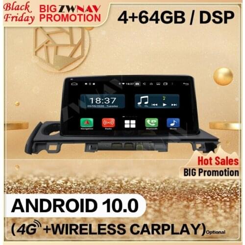 4+128G Wireless Carplay Double Din For Mazda 6 2017 2018 Android 10 Multimedia Screen Audio Radio GPS Navi Head Unit Auto Stereo