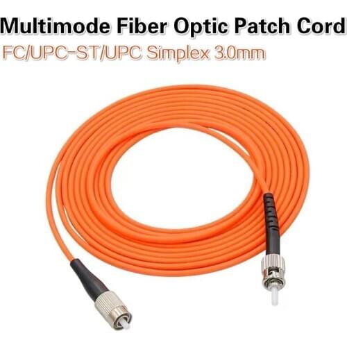 5pcs/lot FC/UPC-ST/UPC Simplex 3.0mm Multimode Fiber Optic Patch Cord free shipping