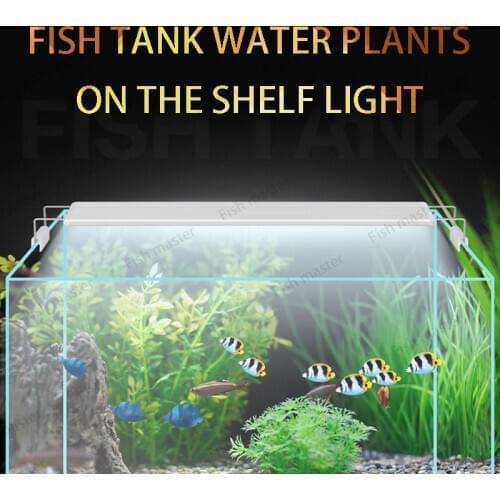 Aquarium LED Light Super Slim Fish Tank Aquatic Plant Grow Lighting Waterproof Bright Clip Lamp Blue LED 18-75cm for Plants 220v