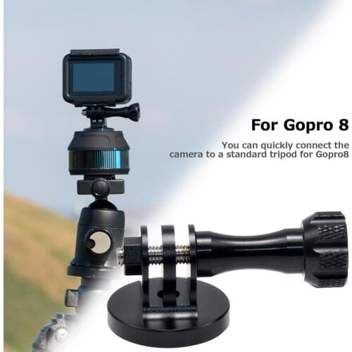 CNC Aluminum Thumb Screw Tripod Mount Adapter For Gopro 8 Light Weight Sports Camera Metal Adapter Travel Party Outdoor
