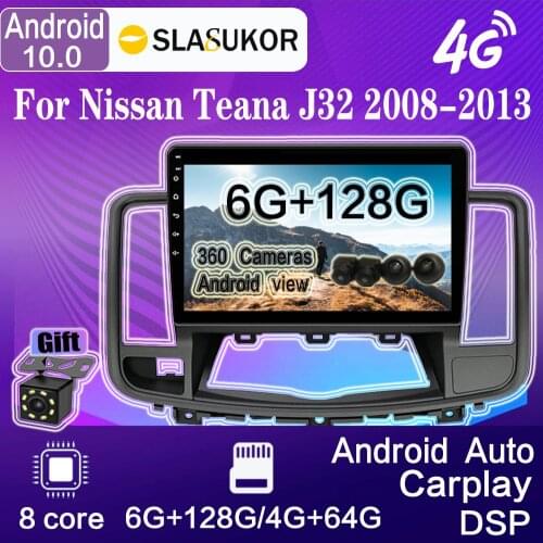 Android 10 Octa-Core 4G in Dash Car Radio Multimedia Video Player Navigation GPS For Nissan Teana J32 2008-2013 no DVD 2 din