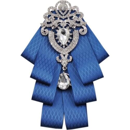 White Rhinestone Bow Tie Mens Wedding Best Man Business British Shirt Stage Host Accessories Handmade Bowtie