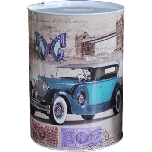 Large Retro Piggy Bank Money Jar Storage Saving Box Coin Cash 365 Days Metal Old Creative Piggy Bank for Paper Money Gift FP079