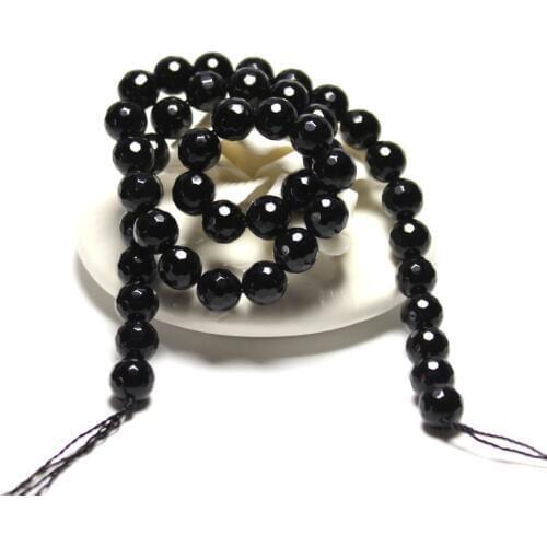 Wholesale AAA+ Faceted Black Agat Natural Stone Beads Brown Jewelry Making DIY Bracelet Material 4/ 6/8/10/12 mm Strand 15.5