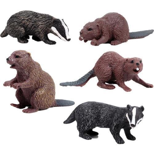 Simulation Badger Wild Animal Action Figure Figurine Desk Ornament Kids Figurines Doll Toys for Children Boys
