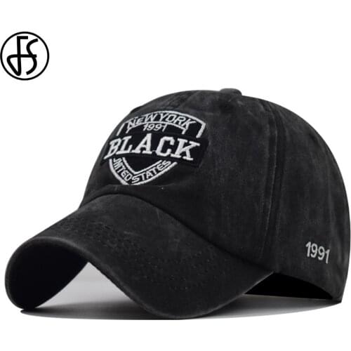 FS Fashion Black Army Green Baseball Cap Women Men Letter Streetwear Face Caps High Quality Cotton Washed Vintage Trucker Hat
