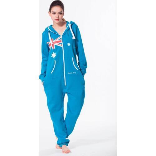 Nordic Way Star Print Unisex Playsuit Womens Lady Romper One Piece Jumpsuit Hoody Fleece