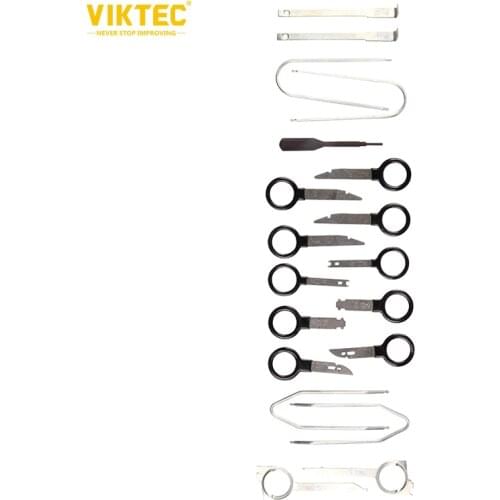 Viktec 20pcs Radio Removal Tool Kit Stereo CD Player Radio Removal Keys Tool Kit